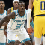 
              Charlotte Hornets guard Terry Rozier (3) guards Indiana Pacers guard Tyrese Haliburton (0) during the first half of an NBA basketball game in Charlotte, N.C., Wednesday, Nov. 16, 2022. (AP Photo/Jacob Kupferman)
            