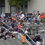 
              Fans wait before a victory parade for the Houston Astros' World Series baseball championship Monday, Nov. 7, 2022, in Houston. (AP Photo/David Phillip)
            