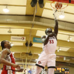 
              San Diego State forward Aguek Arop (33) makes a layup after stealing the ball from Ohio State during the second half of an NCAA college basketball game, Monday, Nov. 21, 2022, in Lahaina, Hawaii. (AP Photo/Marco Garcia)
            