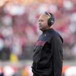 
              Stanford head coach David Shaw watches during the first half of an NCAA college football game against California in Berkeley, Calif., Saturday, Nov. 19, 2022. (AP Photo/Godofredo A. Vásquez)
            