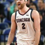 
              Gonzaga forward Drew Timme reacts after scoring against Xavier during the second half of an NCAA college basketball game in the Phil Knight Legacy tournament Sunday, Nov. 27, 2022, in Portland, Ore. (AP Photo/Rick Bowmer)
            