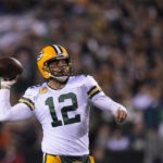 
              Green Bay Packers quarterback Aaron Rodgers throws during the first half of an NFL football game against the Philadelphia Eagles, Sunday, Nov. 27, 2022, in Philadelphia. (AP Photo/Matt Slocum)
            