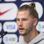 
              Walker Zimmerman of the United States attends a press conference before a team practice at Al Gharafa SC Stadium, in Doha, Qatar, Sunday, Nov. 27, 2022. (AP Photo/Ashley Landis)
            