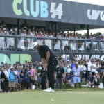 
              Dustin Johnson putts on the 18th green during the final round of the LIV Golf Team Championship at Trump National Doral Golf Club, Sunday, Oct. 30, 2022, in Doral, Fla. (AP Photo/Lynne Sladky)
            