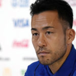 
              Japan's Maya Yoshida attends the Japan official press conference on the eve of the group E of World Cup soccer match between Japan and Germany, in Doha, Qatar, Tuesday, Nov. 22, 2022. (AP Photo/Eugene Hoshiko)
            