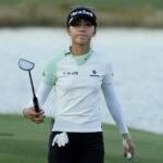 
              Lydia Ko, of New Zealand, acknowledges the crowd after putting on the 18th green during the first round of the LPGA CME Group Tour Championship golf tournament, Thursday, Nov. 17, 2022, at the Tiburón Golf Club in Naples, Fla. (AP Photo/Lynne Sladky)
            