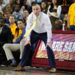 
              FILE - Arizona State head coach Bobby Hurley watches during an NCAA college basketball game against Stanford, Saturday, March 5, 2022, in Tempe, Ariz. Hurley had built Arizona State into a contender, taking the program to the cusp of a third straight NCAA Tournament in 2020. The pandemic cut that bid short and the Sun Devils haven't been the same since. That could change this season, a pivotal one for Hurley's tenure in the desert.(AP Photo/Darryl Webb, File)
            
