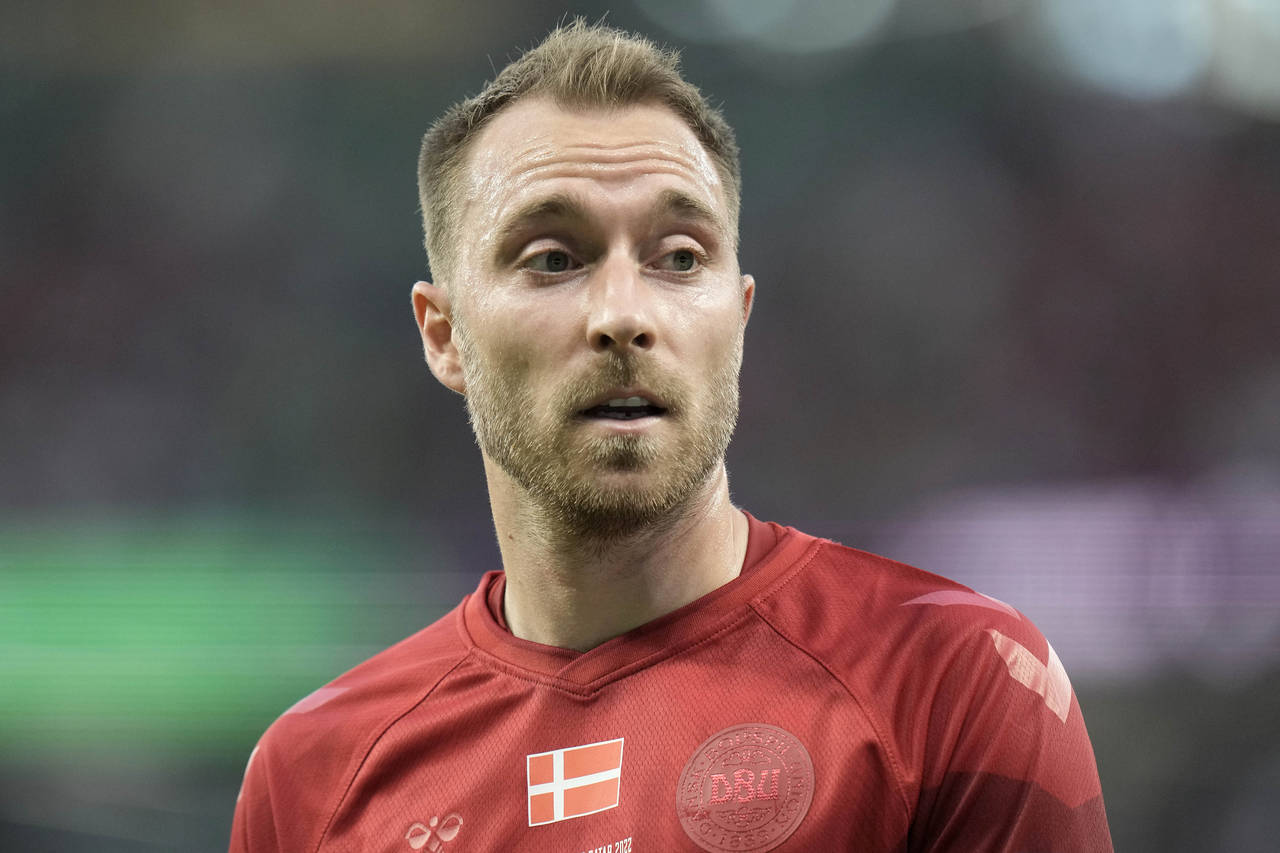 Denmark's Christian Eriksen looks on during the World Cup group D soccer match between Denmark and ...