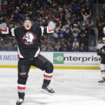 
              Buffalo Sabres left wing Jeff Skinner (53) celebrates after scoring a goal during the first period of an NHL hockey game against the St. Louis Blues on Wednesday, Nov. 23, 2022, in Buffalo, N.Y. (AP Photo/Joshua Bessex)
            