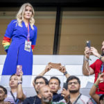 
              Former Danish Prime Minister Helle Thorning-Schmidt, left, wears a rainbow-colored armband before a World Cup group D soccer match between Denmark and Tunisia, at the Education City Stadium, in Doha, Qatar, Tuesday, Nov, 22, 2022. (Mads Claus Rasmussen/Ritzau Scanpix via AP)
            
