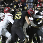 
              South Carolina defensive back Cam Smith (9) scuffles with Vanderbilt wide receiver Will Sheppard, front right, after South Carolina hit quarterback A.J. Swann on a pass play in the first half of an NCAA college football game Saturday, Nov. 5, 2022, in Nashville, Tenn. (AP Photo/Mark Zaleski)
            