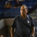 
              Houston coach Kelvin Sampson watches during the second half of the team's NCAA college basketball game against Saint Joseph's at the Veterans Classic, Friday, Nov. 11, 2022, in Annapolis, Md. (AP Photo/Terrance Williams)
            