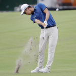 
              John Huh hits on the 18th fairway during the second round of the Houston Open golf tournament Friday, Nov. 11, 2022, in Houston. (AP Photo/Michael Wyke)
            
