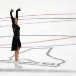 
              Russian Kamila Valieva reacts after competing in the women's free skate program during the figure skating competition at the 2022 Russian Figure Skating Grand Prix, the Golden Skate of Moscow, at Megasport Arena in Moscow, Russia, Sunday, Oct. 23, 2022. With its teams suspended from international competitions such as the Grand Prix series, Russia is holding its own series of figure skating events in various cities, also under the Grand Prix name. (AP Photo/Alexander Zemlianichenko)
            