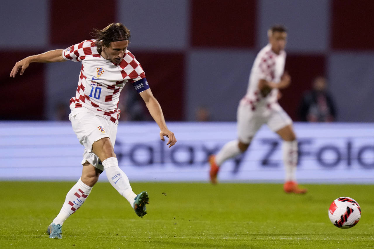 Croatia's Luka Modric is in action during the UEFA Nations League soccer match between Croatia and ...