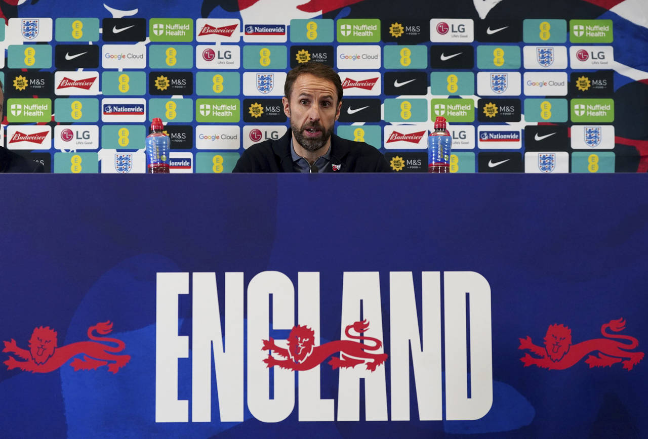 England manager Gareth Southgate announces England's World Cup 2022 squad at St George's Park, Burt...