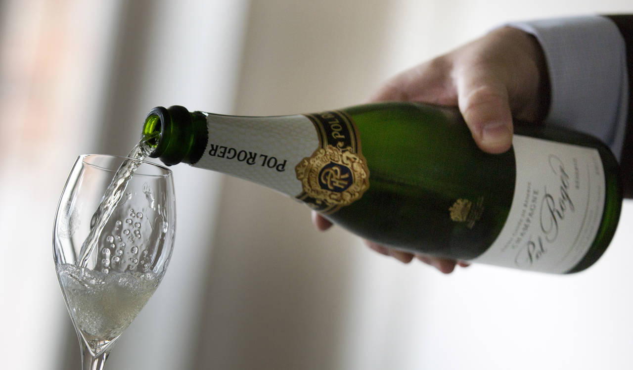 Champagne is served at the Pol Roger Champagne House in Epernay, France, on Oct. 15, 2014. Champagn...