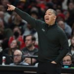 
              Los Angeles Clippers coach Tyronn Lue gives instructions from the sideline during the first half of the team's NBA basketball game against the Portland Trail Blazers in Portland, Ore., Tuesday, Nov. 29, 2022. (AP Photo/Steve Dipaola)
            