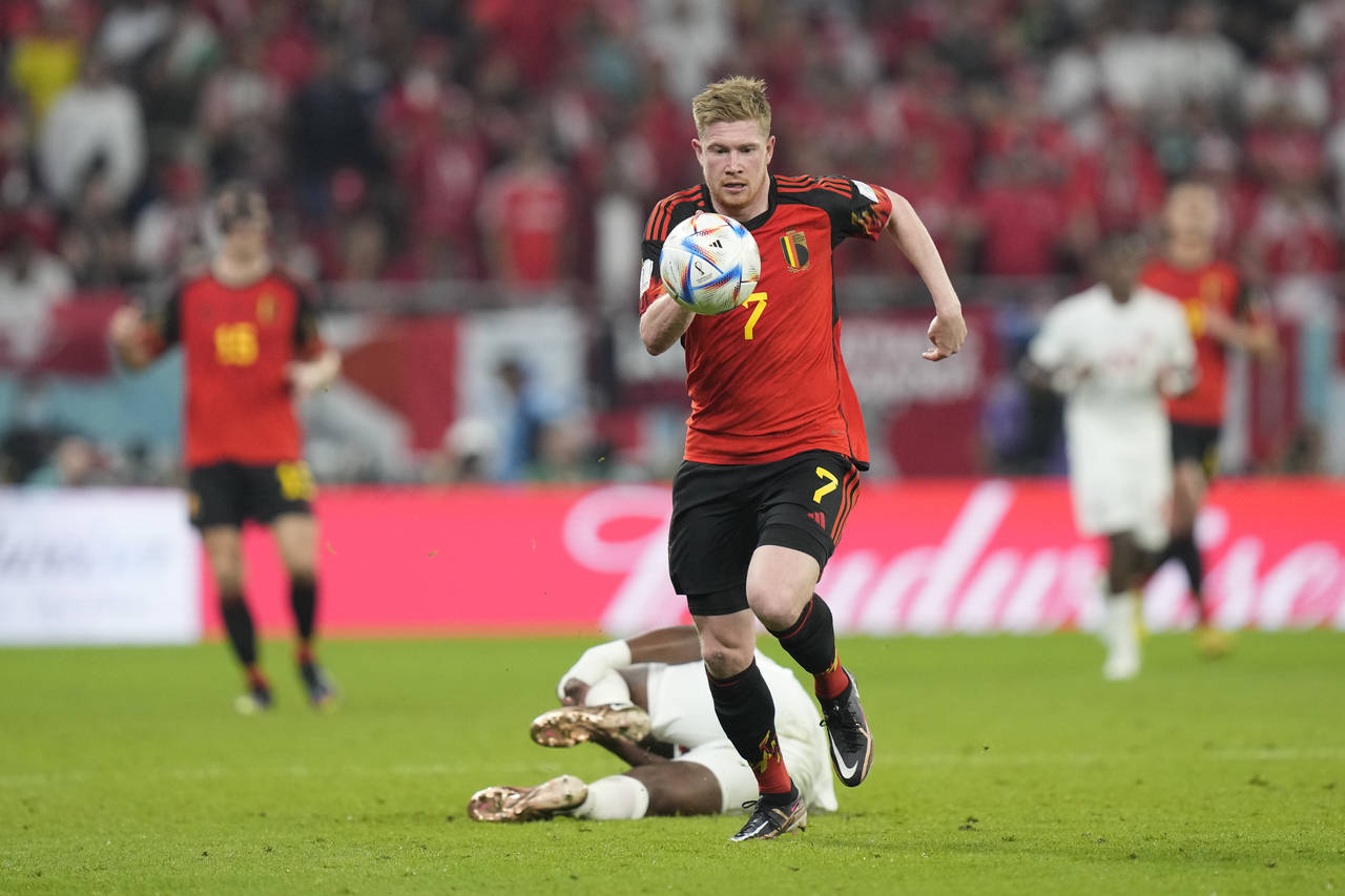 Belgium's Kevin De Bruyne in action during the World Cup group F soccer match between Belgium and C...