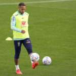 
              Brazil's Neymar controls the ball during a training session at the Continassa sporting center, in Turin, Italy, Tuesday, Nov. 15, 2022. Brazil will compete in Group G at the 2022 FIFA World Cup. (AP Photo/Antonio Calanni)
            