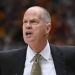 
              Colorado head coach Tad Boyle shouts from the bench during the second half of an NCAA college basketball game against Tennessee, Sunday, Nov. 13, 2022, in Nashville, Tenn. (AP Photo/John Amis)
            