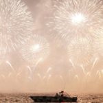 
              Qatari Coast Guard personnel watch fireworks over Doha, Qatar, Saturday, Nov. 19, 2022. (AP Photo/Jon Gambrell)
            