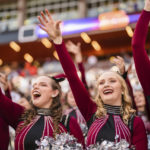 
              South Carolina cheer members celebrate after defeating Clemson 31-30 in an NCAA college football game on Saturday, Nov. 26, 2022, in Clemson, S.C. (AP Photo/Jacob Kupferman)
            