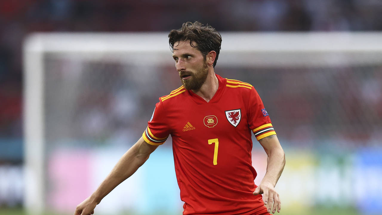 Wales' Joe Allen during the Euro 2020 soccer championship round of 16 match between Wales and Denma...