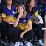 
              In this photo provided by Bahamas Visual Services, Marquette head coach Megan Duffy looks on during an NCAA college basketball game against Texas in the Battle 4 Atlantis, Saturday, Nov. 19, 2022, at Atlantis in Paradise Island, Bahamas. (Tim Aylen/Bahamas Visual Services via AP)
            