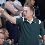 
              Michigan State coach Tom Izzo directs the team during the second half of an NCAA college basketball game against Northern Arizona, Monday, Nov. 7, 2022, in East Lansing, Mich. (AP Photo/Al Goldis)
            