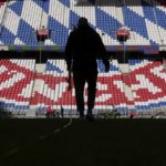 
              Workers prepare the FC Bayern Munich soccer stadium Allianz Arena in Munich, Germany, Wednesday, Nov. 9, 2022. The Tampa Bay Buccaneers are set to play the Seattle Seahawks in an NFL game at the Allianz Arena in Munich on Sunday. (AP Photo/Matthias Schrader)
            