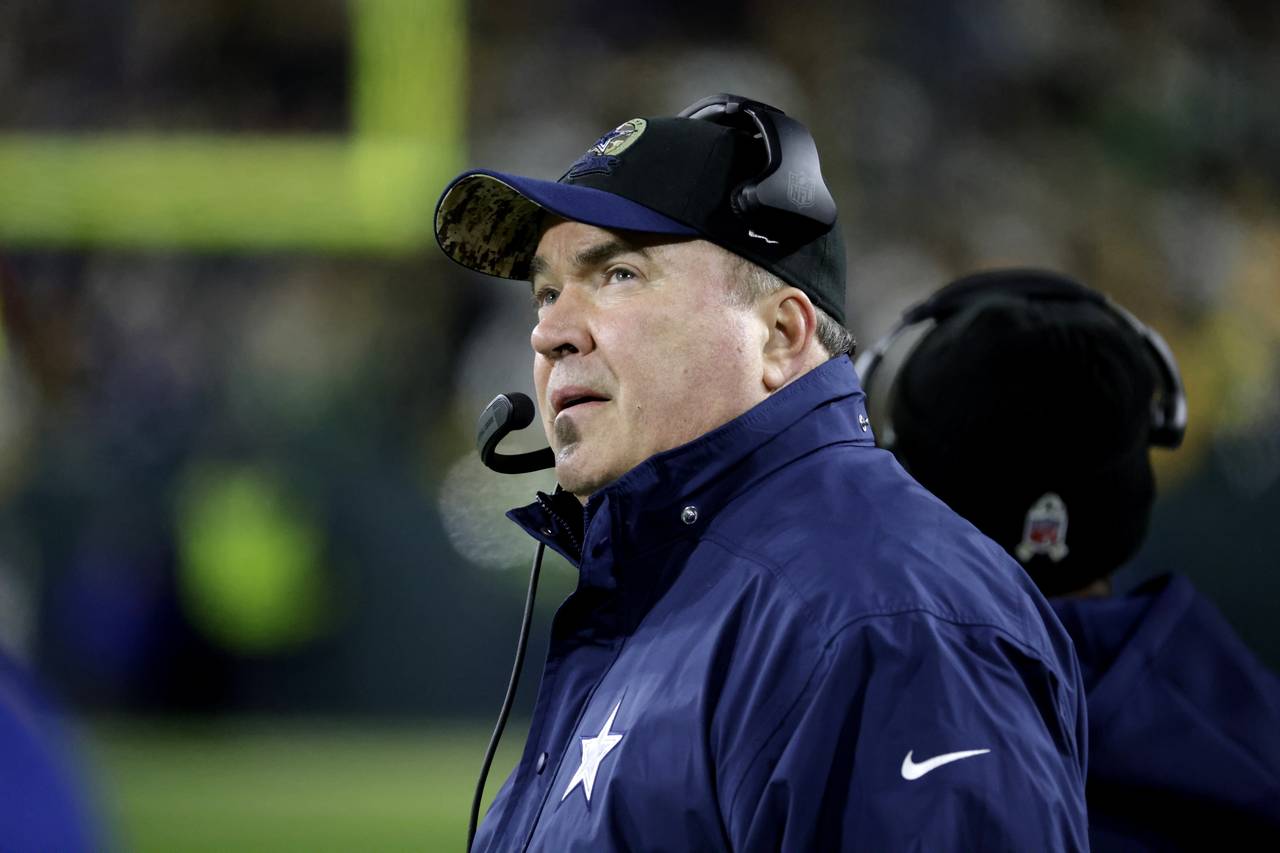 Dallas Cowboys head coach Mike McCarthy watches play from the sideline during the second half of an...