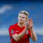 
              FILE - Norway's Erling Haaland gestures during a World Cup 2022 group G qualifying soccer match between Norway and Turkey at La Rosaleda stadium in Malaga, Spain, Saturday, March 27, 2021. (AP Photo/Fermin Rodriguez, File)
            