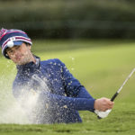
              Cole Hammer hits out to a bunker on the ninth green during the first round of the RSM Classic golf tournament, Thursday, Nov. 17, 2022, in St. Simons Island, Ga. (AP Photo/Stephen B. Morton)
            