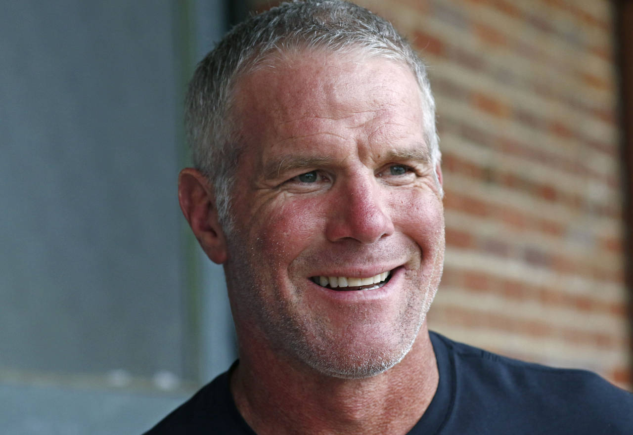 NFL Hall of Fame quarterback Brett Favre speaks with reporters about his support for Willowood Deve...