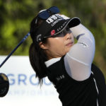 
              Jeongeun Lee6, of South Korea, watches her shot from the 17th tee during the third round of the LPGA CME Group Tour Championship golf tournament, Saturday, Nov. 19, 2022, at the Tiburón Golf Club in Naples, Fla. (AP Photo/Lynne Sladky)
            