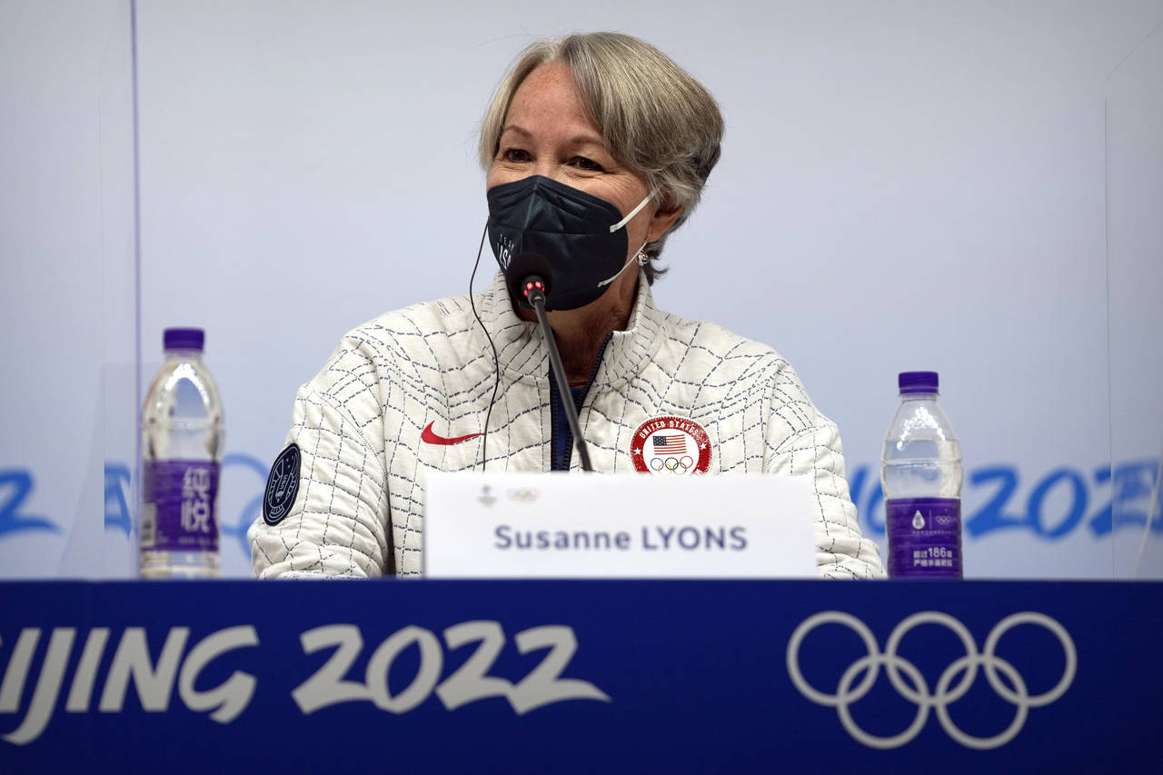 FILE - United States Olympic and Paralympic Committee Board Chairperson and President Susanne Lyons...