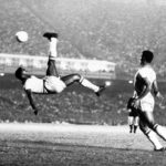 
              FILE - Brazil's soccer star Pele bicycle kicks a ball during a game at unknown location, Sept. 1968.  Pelé, the Brazilian king of soccer who won a record three World Cups and became one of the most commanding sports figures of the last century, died in Sao Paulo on Thursday, Dec. 29, 2022. He was 82. (AP Photo File)
            