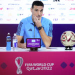 
              Argentina's head coach Lionel Scaloni attends a press conference ahead of the semifinal soccer match between Argentina and Croatia in Doha, Monday, Dec. 12, 2022. (AP Photo/Natacha Pisarenko)
            