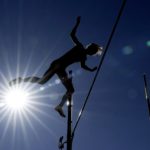 
              Tina Sutej, of Slovenia, competes during the women's pole vault final at the World Athletics Championships on Sunday, July 17, 2022, in Eugene, Ore. (AP Photo/David J. Phillip)
            