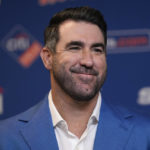 
              New York Mets baseball pitcher Justin Verlander attends a news conference at Citi Field, Tuesday, Dec. 20, 2022, in New York. The team introduced Verlander after they agreed to a $86.7 million, two-year contract. It's part of an offseason spending spree in which the Mets have committed $476.7 million on seven free agents. (AP Photo/Seth Wenig)
            