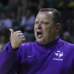 
              Tarleton State head coach Billy Gillispie reacts to a play in the first half of an NCAA college basketball game against Baylor, Tuesday, Dec. 6, 2022, in Waco, Texas. (AP Photo/Rod Aydelotte)
            