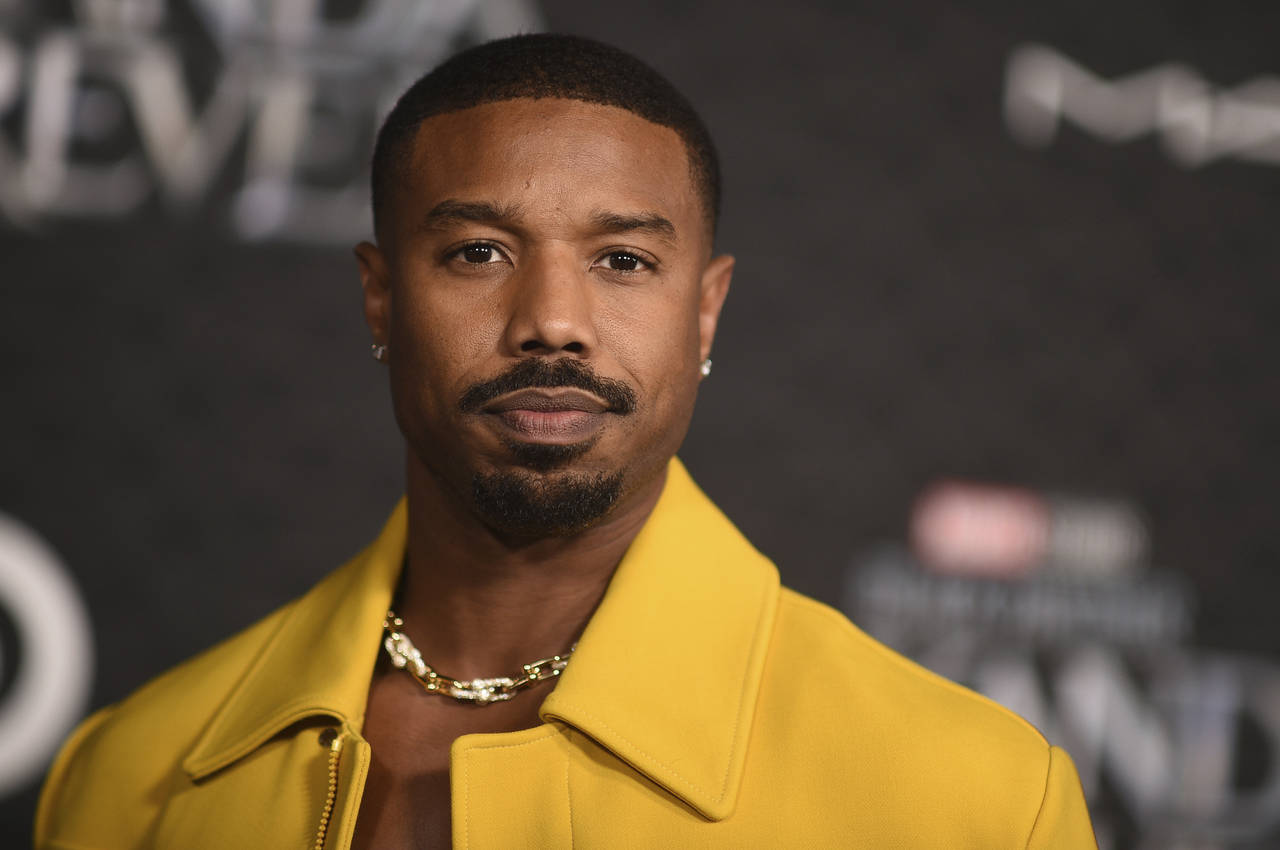 FILE - Michael B Jordan arrives at the world premiere of "Black Panther: Wakanda Forever" on Wednes...