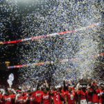 
              Georgia celebrates a win against LSU in the after the Southeastern Conference championship NCAA college football game, Saturday, Dec. 3, 2022, in Atlanta. (AP Photo/Brynn Anderson)
            