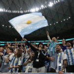 
              Argentinian fans cheer before the World Cup semifinal soccer match between Argentina and Croatia at the Lusail Stadium in Lusail, Qatar, Tuesday, Dec. 13, 2022. (AP Photo/Manu Fernandez)
            
