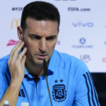 
              Argentina's head coach Lionel Scaloni attends a press conference ahead of the final soccer match between Argentina and France in Doha, Qatar, Saturday, Dec. 17, 2022. (AP Photo/Natacha Pisarenko)
            