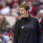 
              Indiana head coach Teri Moren reacts to action on the court during the second half of an NCAA college basketball game against Morehead State, Sunday, Dec. 18, 2022, in Bloomington, Ind. (AP Photo/Doug McSchooler)
            