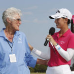 
              FILE - All time winningest professional golfer, Kathy Whitworth, left, congratulates Cheyenne Knight after Knight won the LPGA 2019 Volunteers of America golf tournament, Oct. 6, 2019, at Old American Golf Club in The Colony, Texas. Former LPGA Tour player Whitworth, whose 88 victories are the most by any golfer on a single professional tour, died on Saturday, Dec. 25, 2022, night, her longtime partner said. She was 83. (AP Photo/David Kent, File)
            