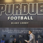 
              Purdue football head coach Ryan Walters speaks during a press conference introducing him as the new head coach, Wednesday, Dec. 14, 2022, at the Kozuch Football Performance Complex in West Lafayette, Ind. (Alex Martin /Journal & Courier via AP)
            