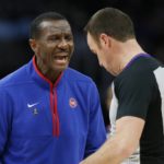 
              Detroit Pistons head coach Dwane Casey argues with referee Josh Tiven, right, during the second half of an NBA basketball game against the Orlando Magic Wednesday, Dec. 28, 2022, in Detroit. (AP Photo/Duane Burleson)
            